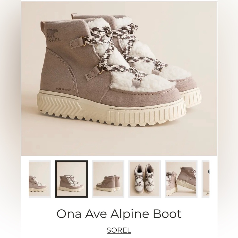 Sorel ONA AVE Alpine Waterproof Boot size 7 color: Crushed Clay Gum